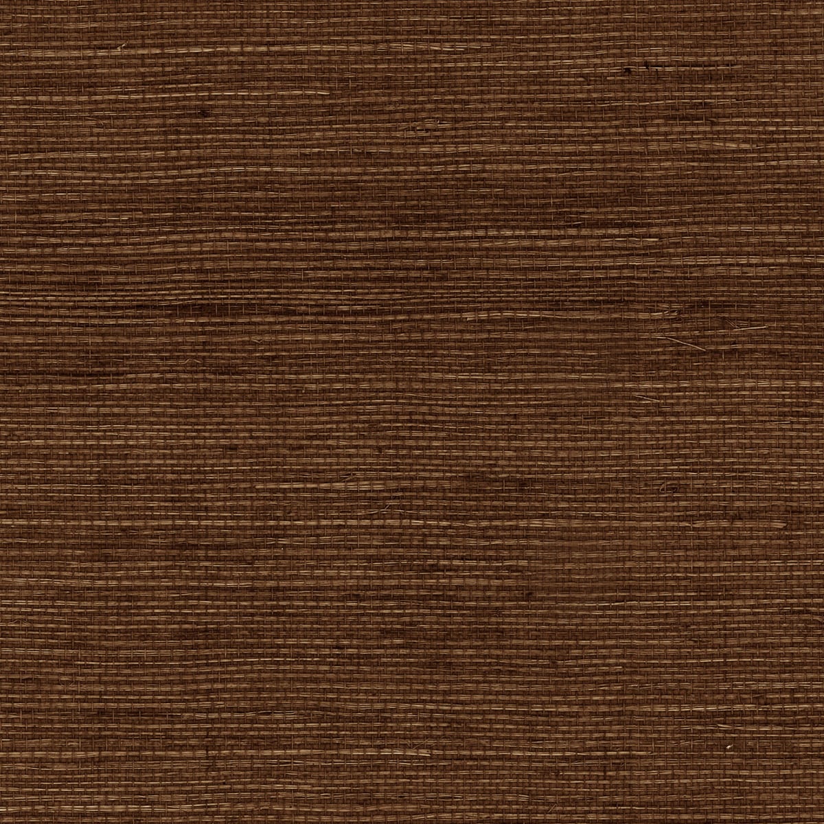Chocolate brown sisal grasscloth wallpaper with natural woven texture