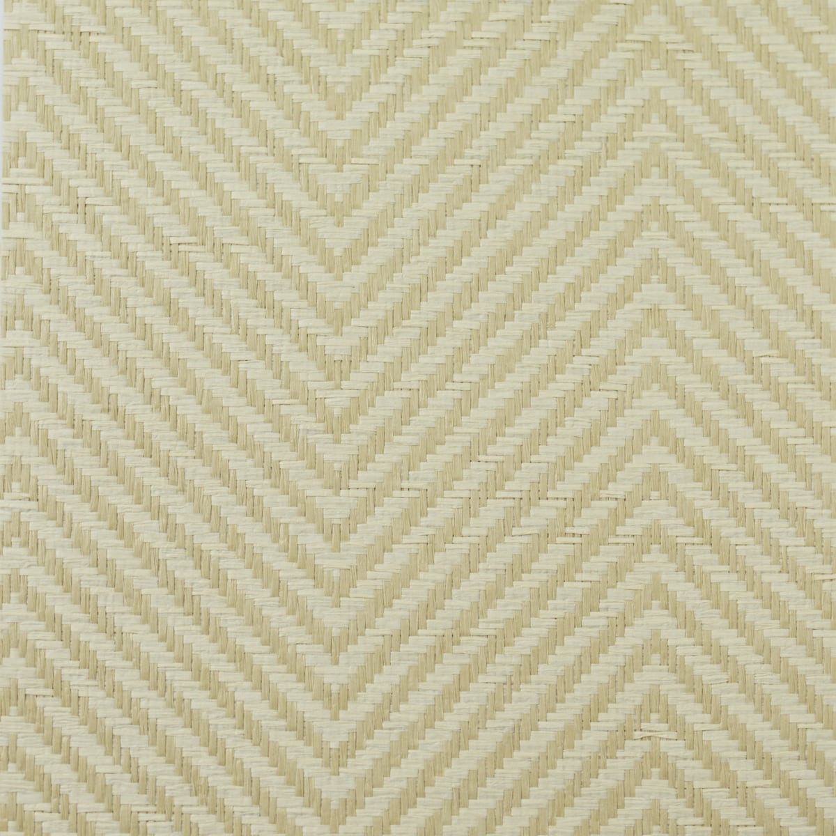 Natural linen beige paperweave grasscloth wallpaper with matte finish and woven chevron texture