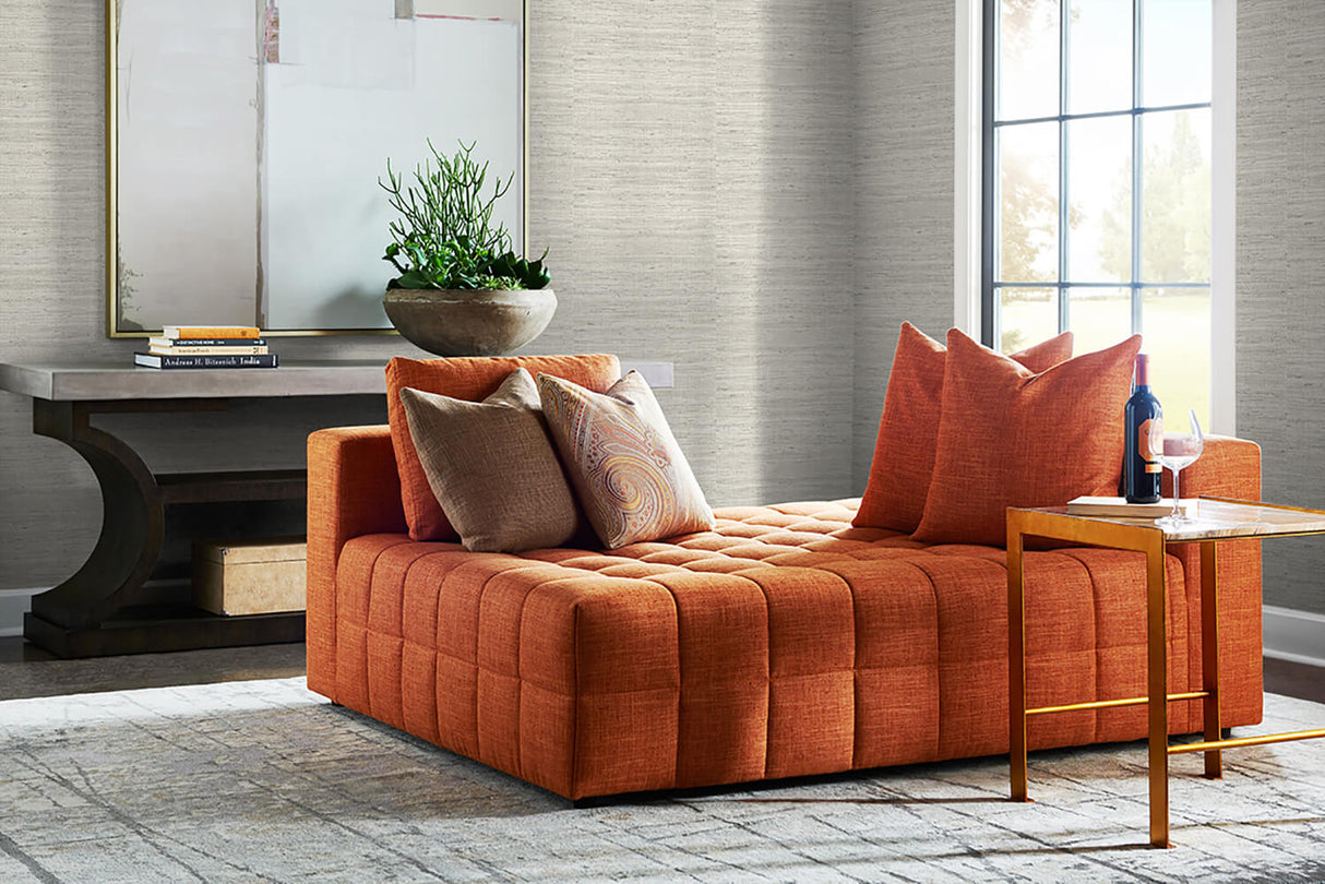 Luxe Weave Lunar Rock by Lillian August Peel and Stick Textured Grasscloth Wallpaper – Lillian August LN20200