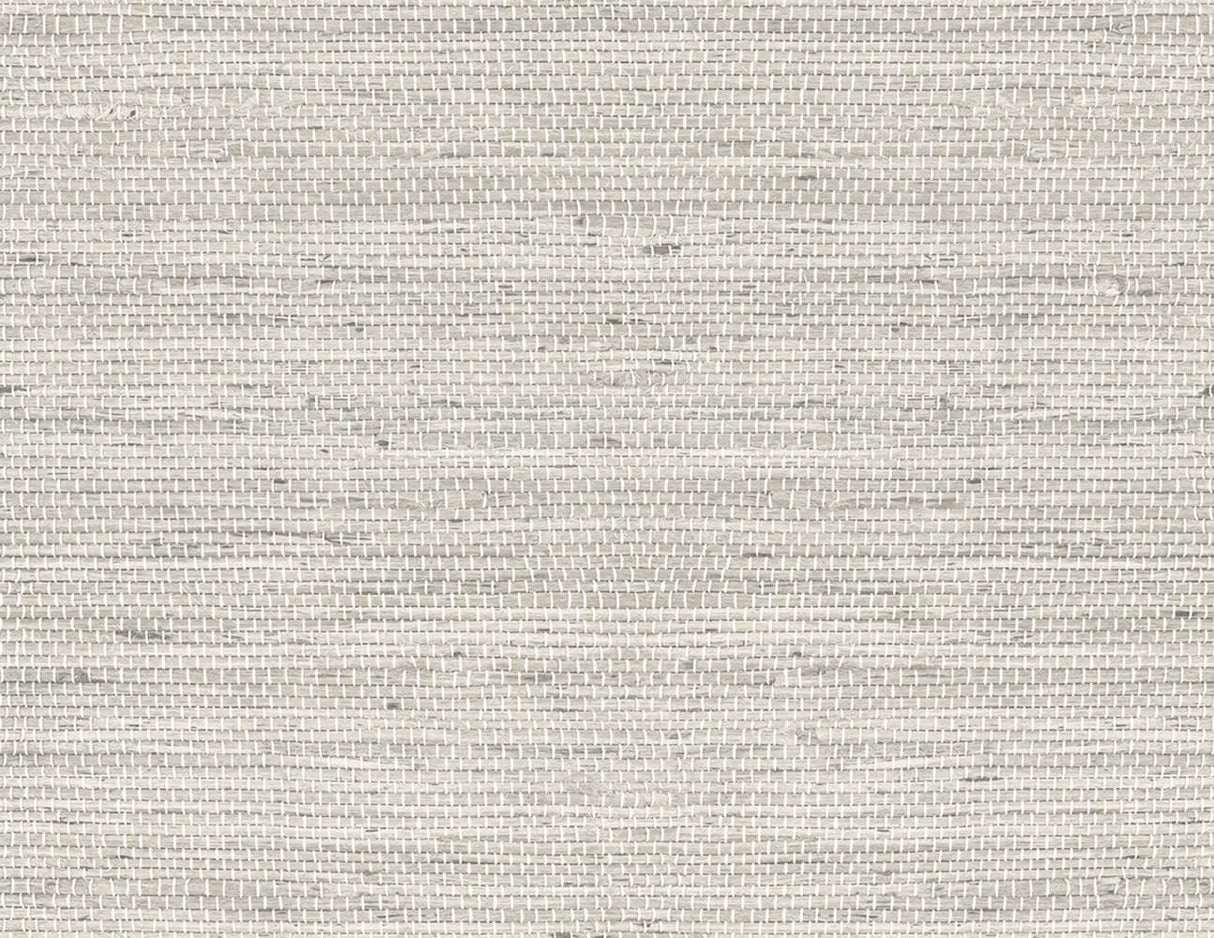 Luxe Weave peel and stick wallpaper in Lunar Rock grey, textured woven grasscloth look.