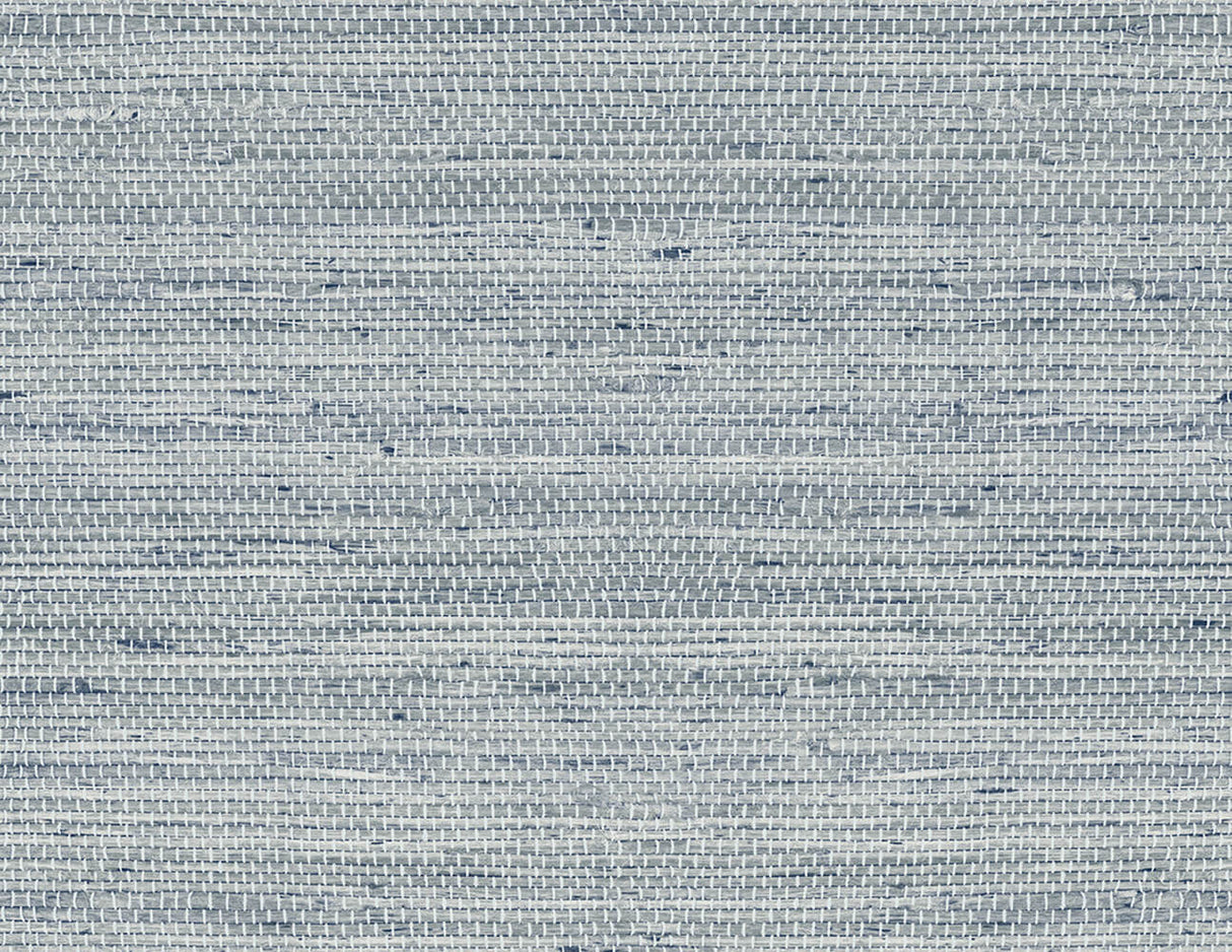 Luxe Weave peel and stick wallpaper in Skylight blue with woven grasscloth texture