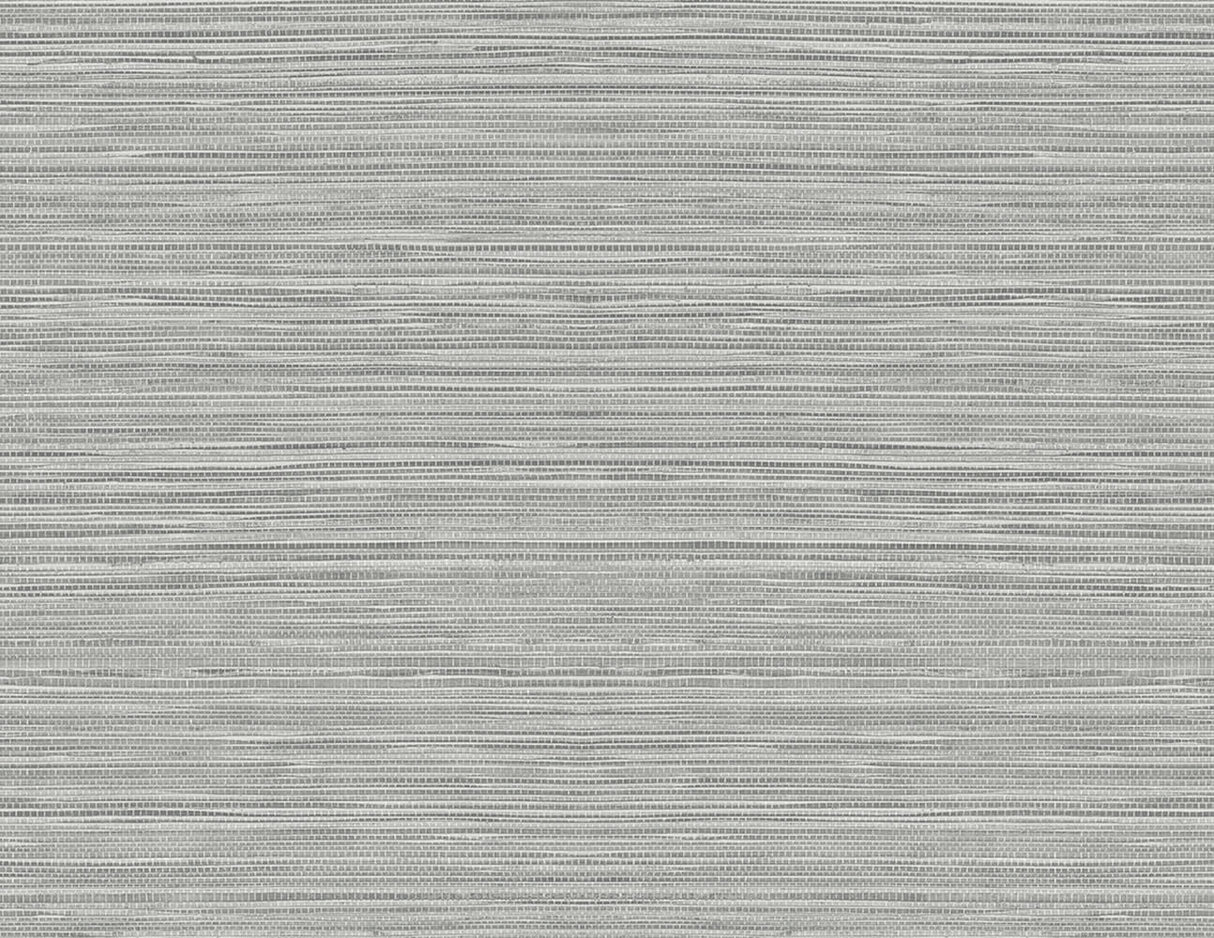 Luxe Sisal Harbor Mist textured grey grasscloth-look peel and stick wallpaper
