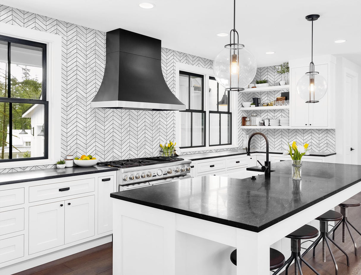 Marbled Chevron Calcutta & Charcoal by Lillian August Peel and Stick Vinyl Wallpaper – Lillian August LN30400