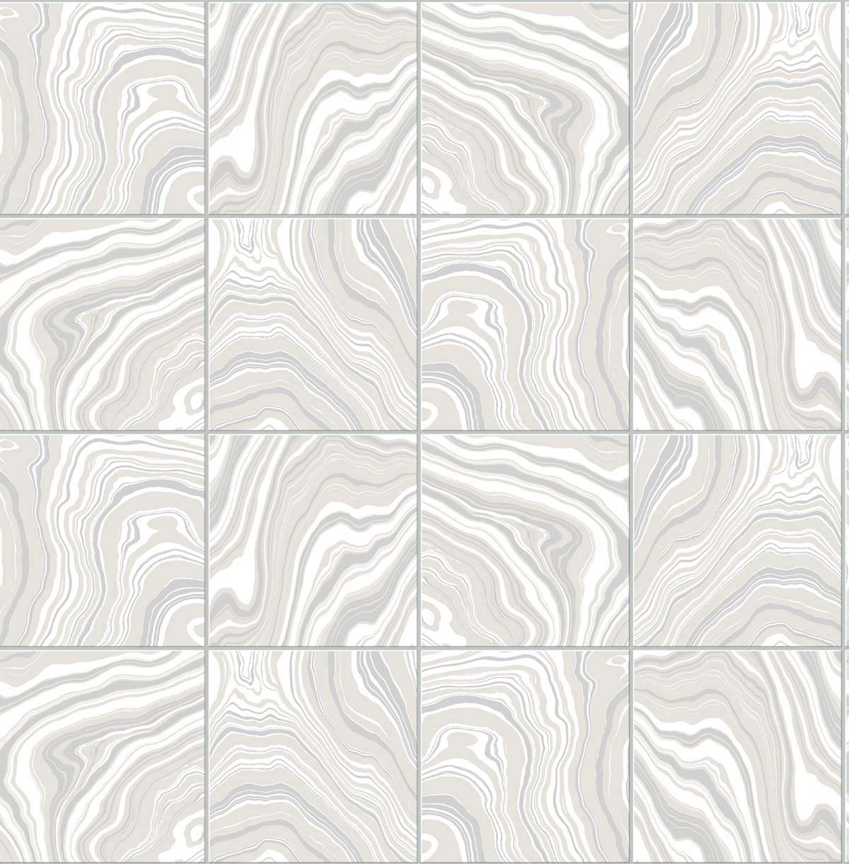 Marbled Tile Quartz peel and stick vinyl wallpaper with a soft grey marbled tile pattern
