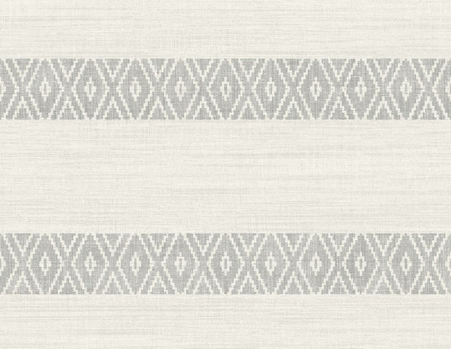 Fog grey coastal geo stripe wallpaper with matte finish