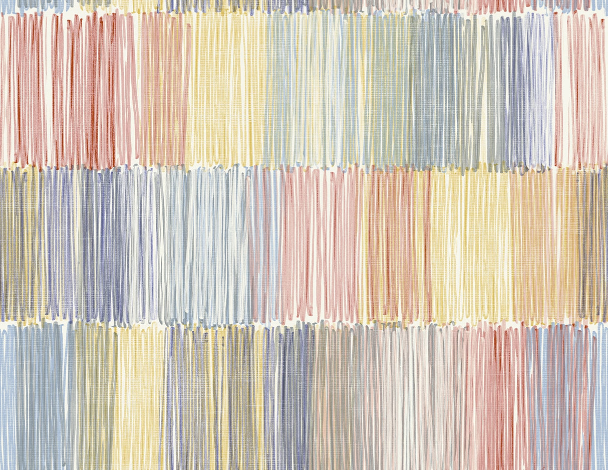 Arielle Abstract Stripe Wallpaper in Summer Sky by Lillian August (LN40301)