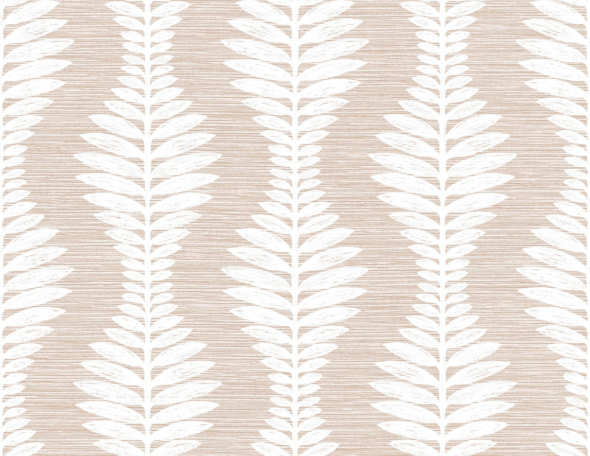 Carina Leaf Ogee wallpaper in blush with white leaf ogee columns and matte finish