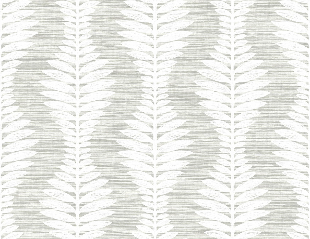 Carina Leaf Ogee wallpaper in Sea Salt with a soft grey leaf ogee pattern and matte finish