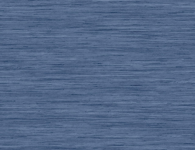 Loe Sanctuary Stria wallpaper in Aegean blue faux grasscloth texture