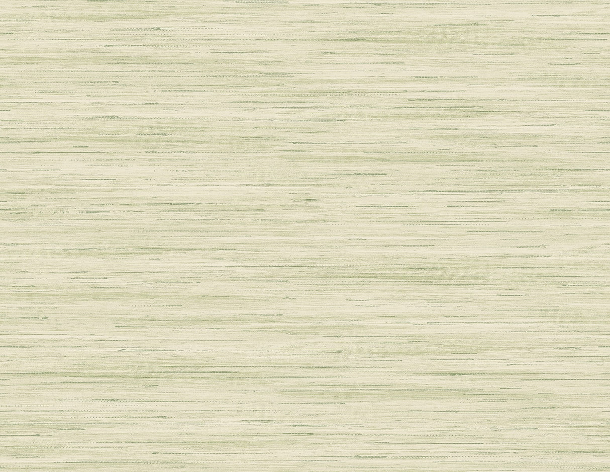 Loe Sanctuary Stria wallpaper in Grassland green with a matte faux grasscloth stria texture