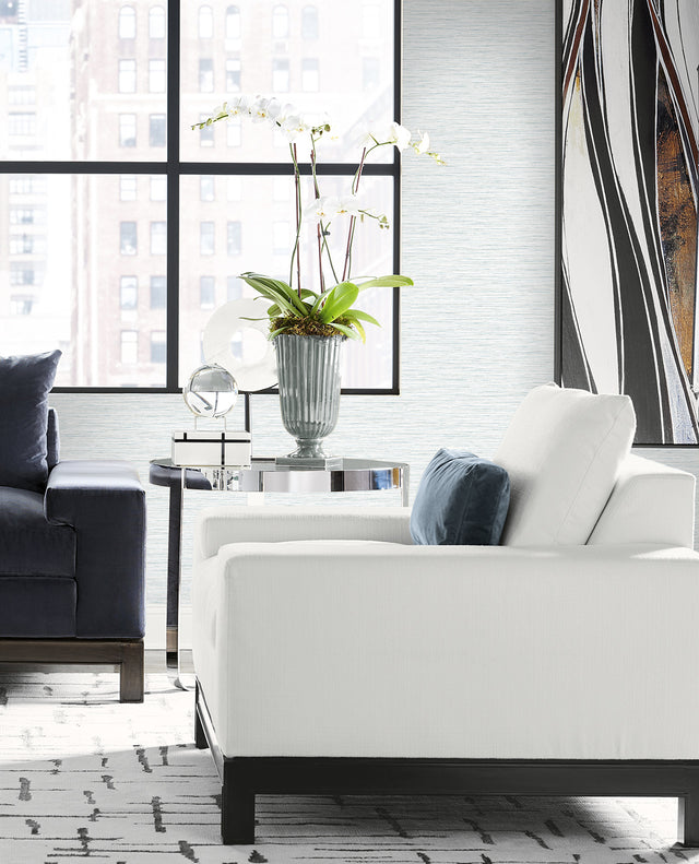 Loe Sanctuary Stria Skylight by Coastal Haven Faux Grasscloth Vinyl Wallpaper – Lillian August LN41132