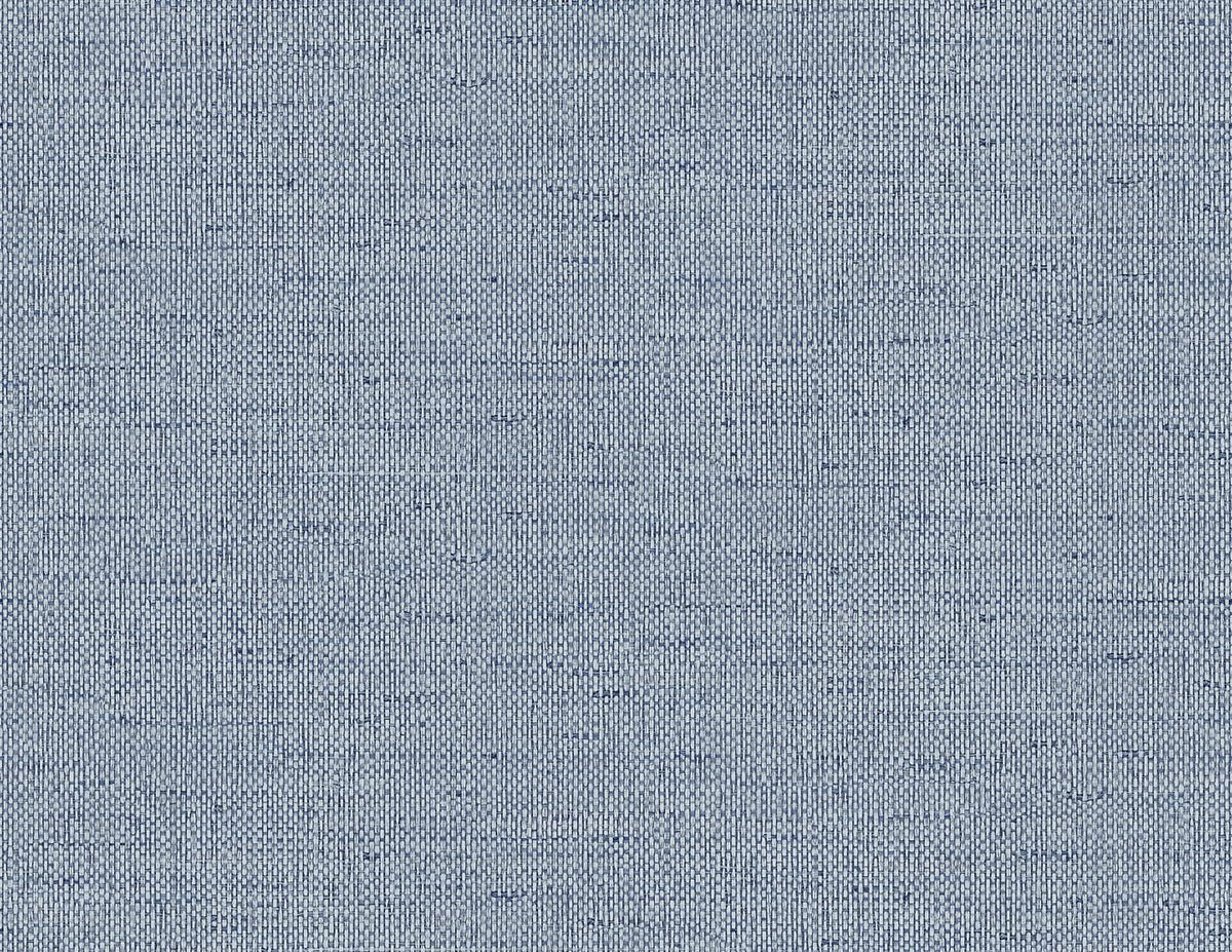 Kaya Faux Paperweave Coastal Blue by Coastal Haven Textured Vinyl Wallpaper – Lillian August LN41302-Sample