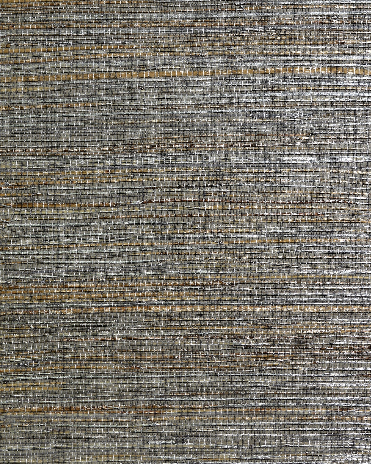 Raw Jute grasscloth wallpaper in multi silver with satin finish
