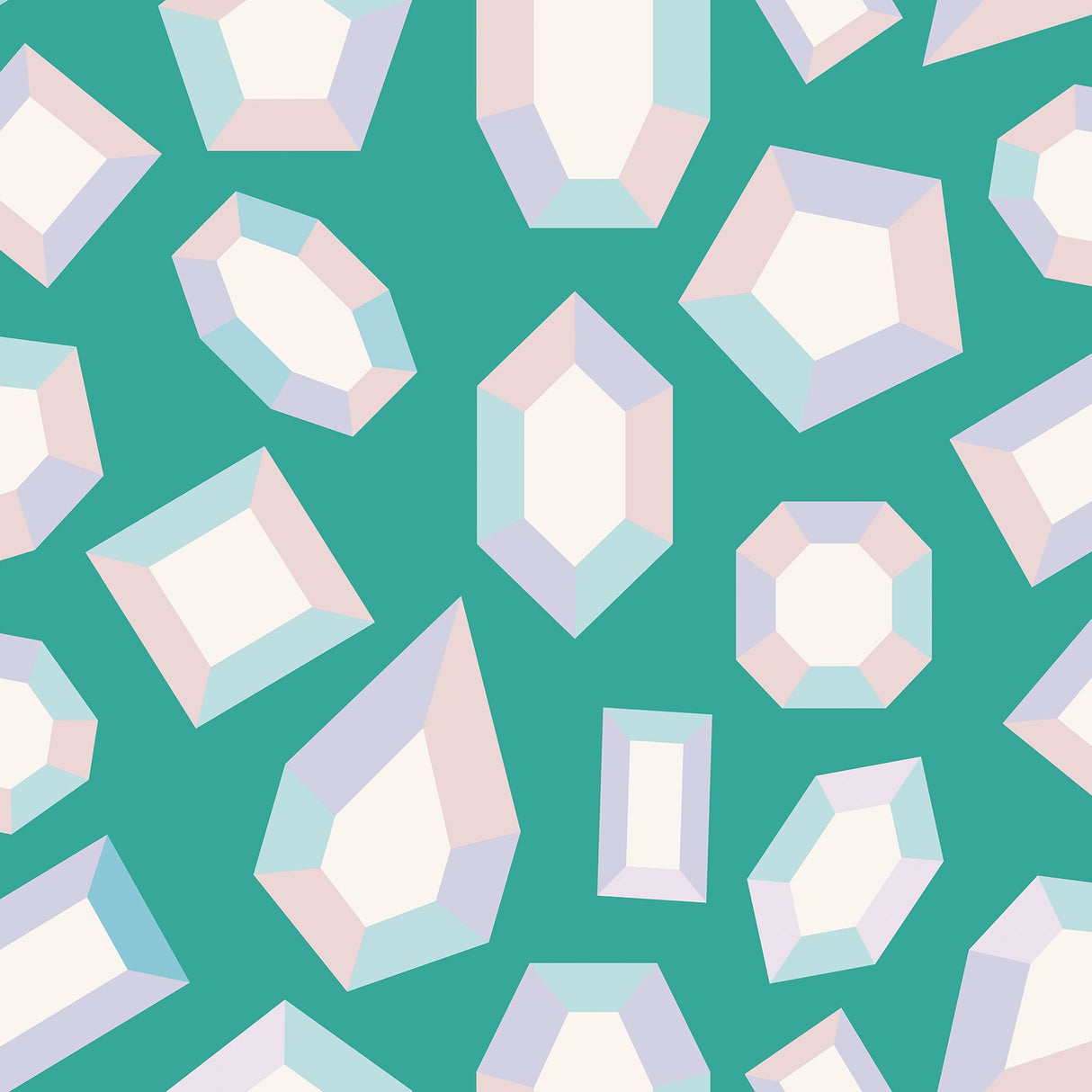 Lele Gems Teal Peel & Stick Wallpaper with Graphic Novelty Gem Motif - LSS4952