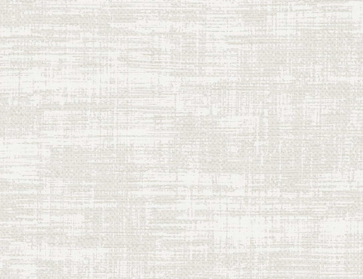Seabrook Designs Faux Rug Texture wallpaper in Winter Fog, a subtle matte woven textile look in soft grey and off-white.