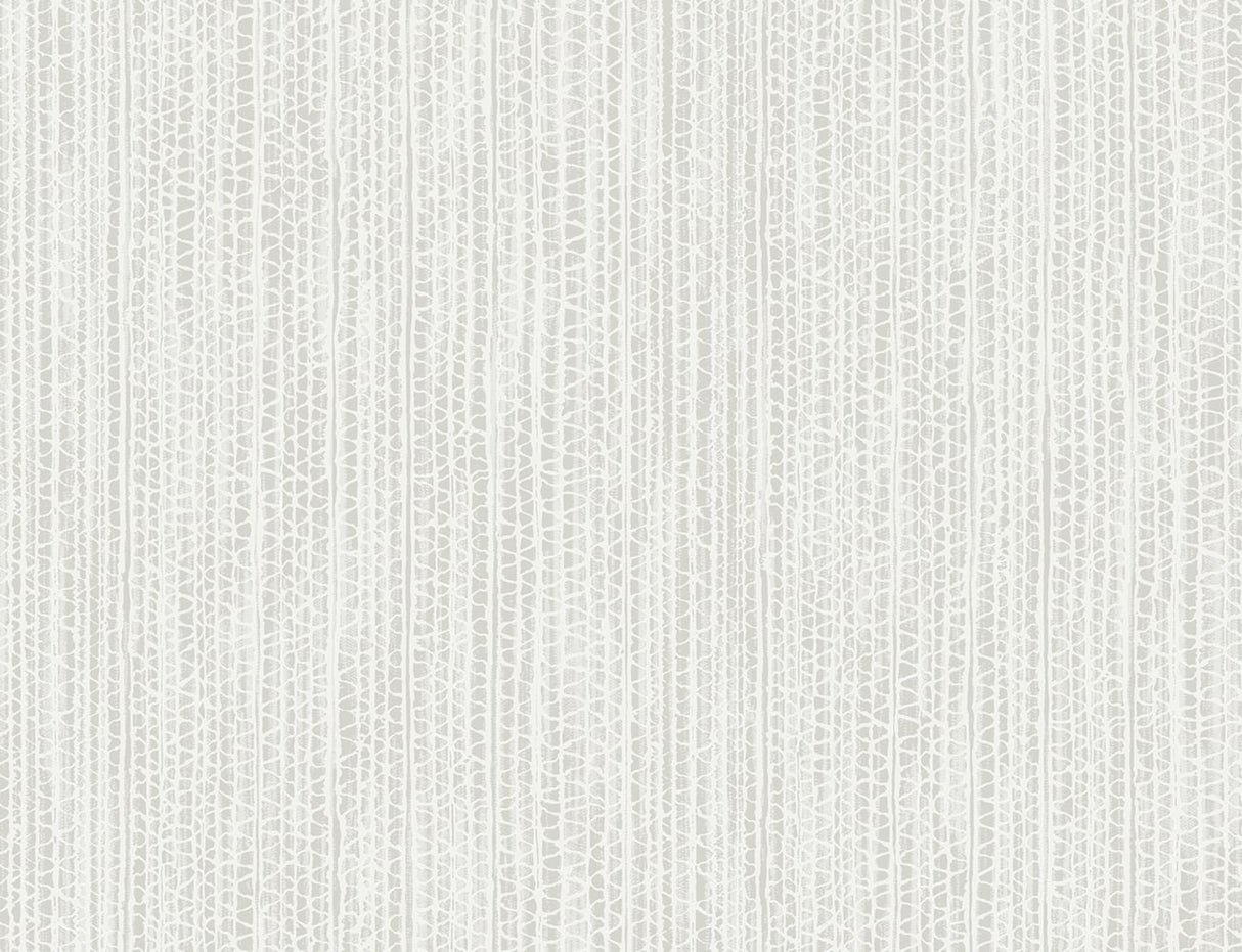 Metallic pearl and heather gray faux texture wallpaper with a subtle linear pattern.