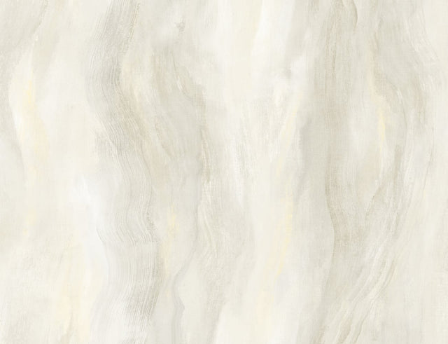 Seabrook Designs Smoke Texture embossed vinyl wallpaper in White Onyx with soft ivory-beige tonal movement.