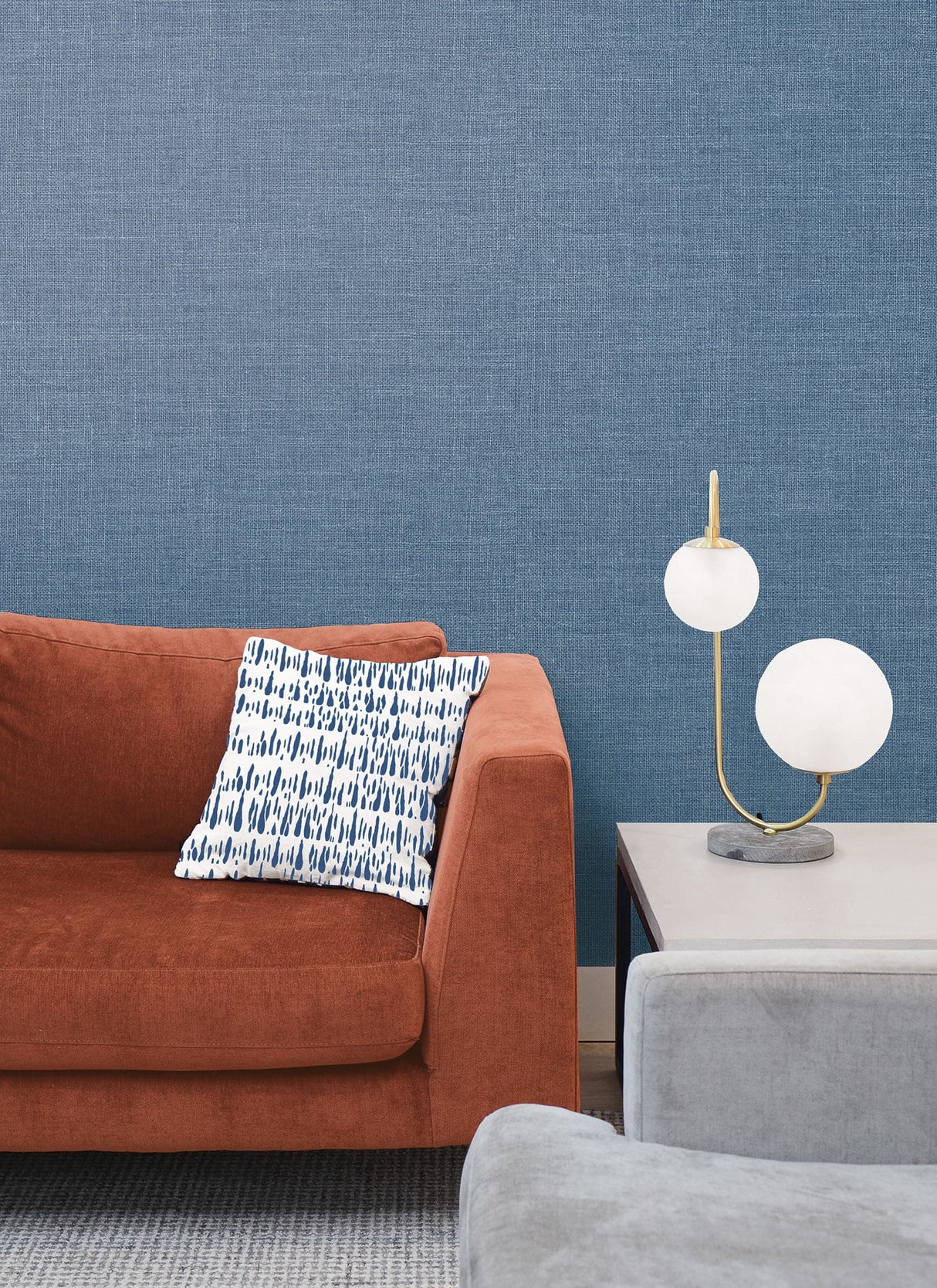 Hopsack Embossed Vinyl Denim by Living with Art Textured Vinyl Wallpaper – Seabrook Designs LW51102