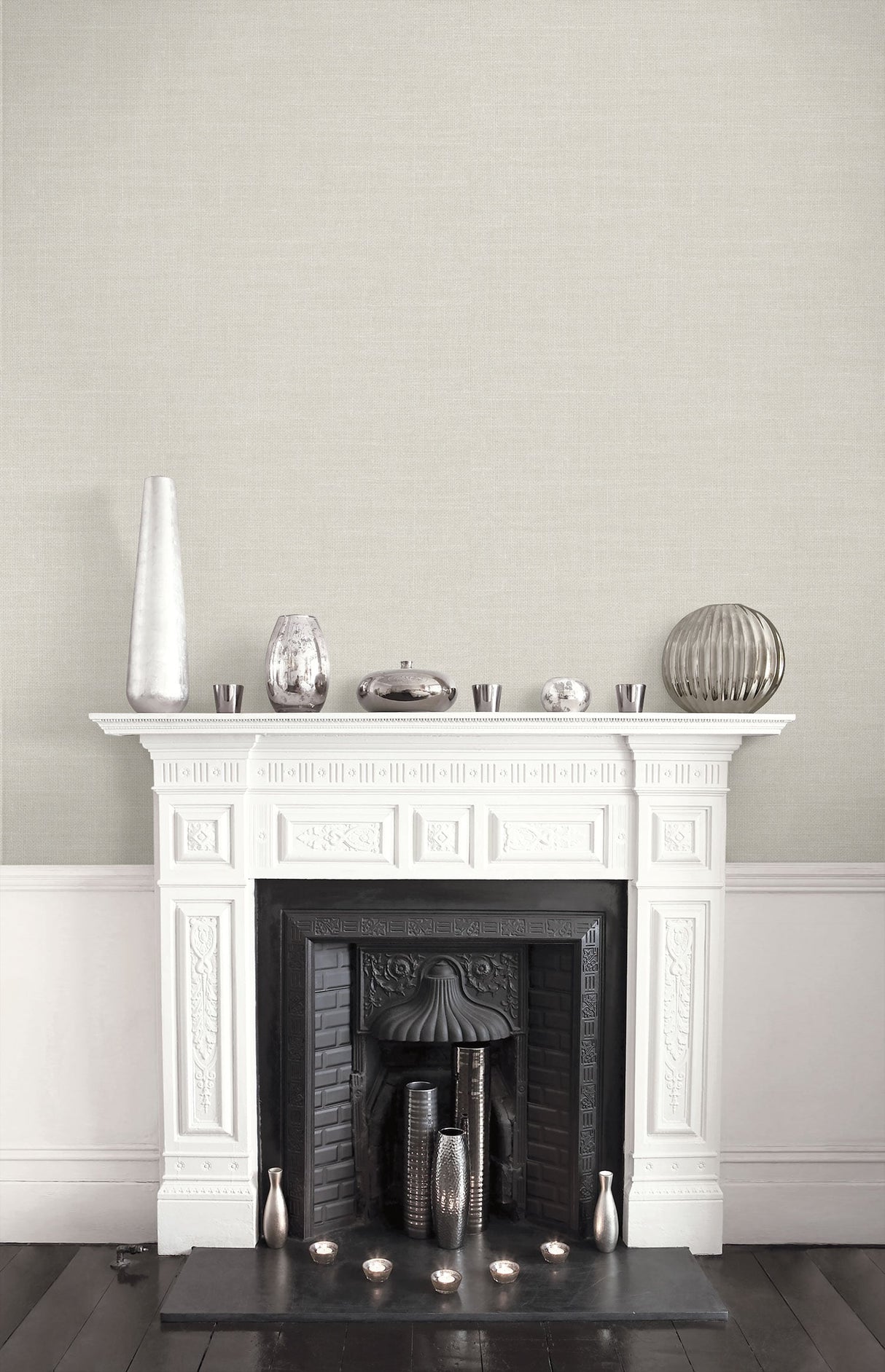 Hopsack Everest White by Living with Art Embossed Vinyl Wallpaper – Seabrook Designs LW51110