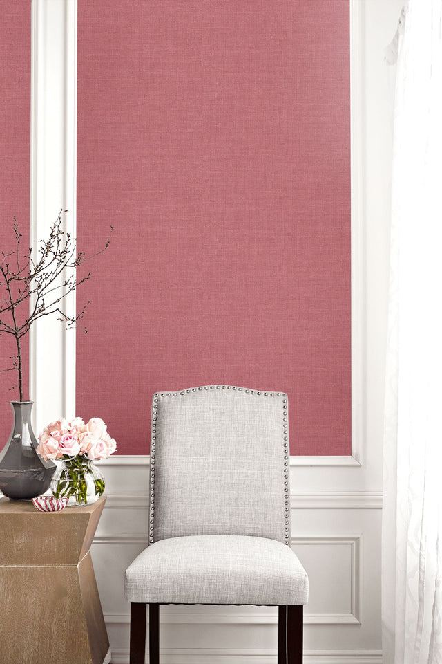 Hopsack Embossed Vinyl Mulberry by Living with Art Textured Vinyl Wallpaper – Seabrook Designs LW51121