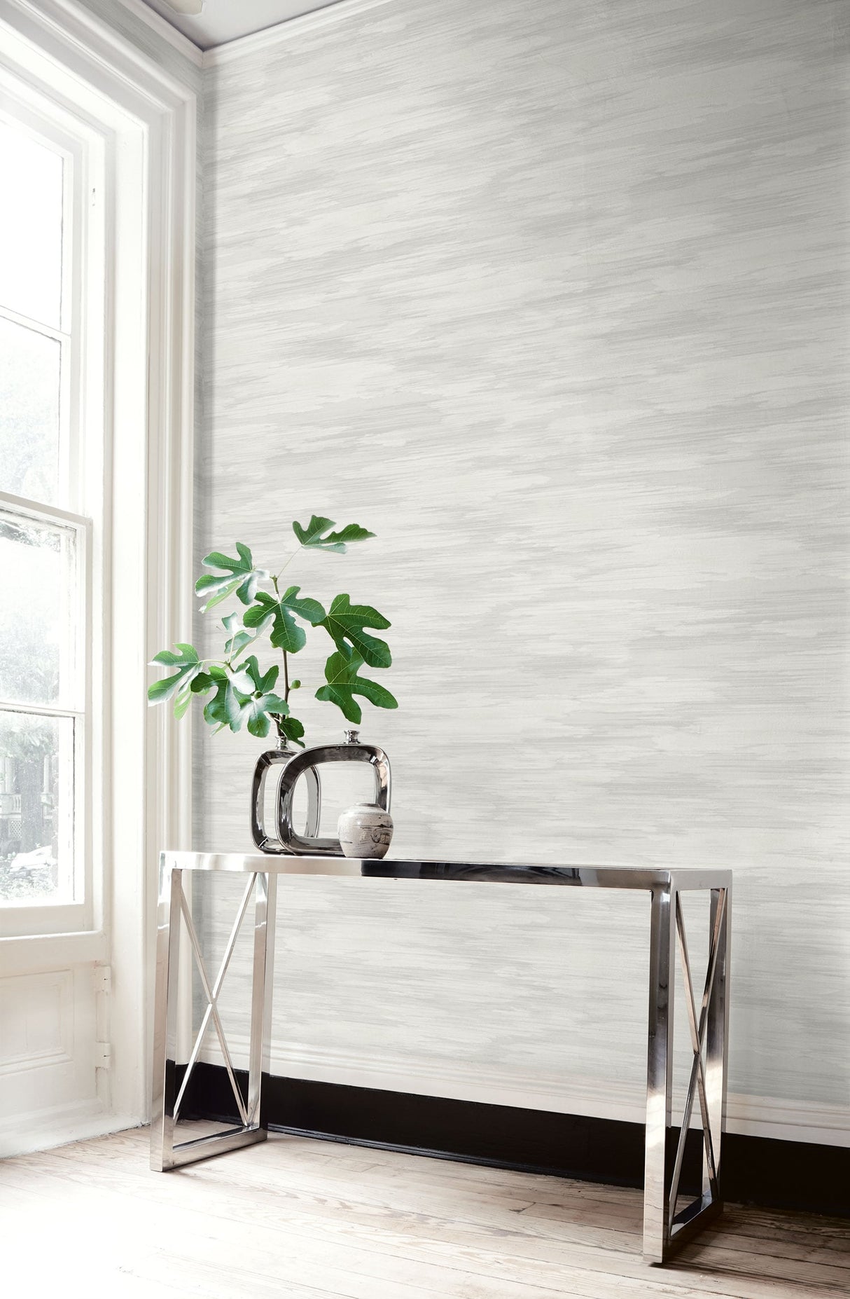 Stria Wash Morning Fog by Living with Art Abstract Textured Wallpaper – Seabrook Designs LW51408