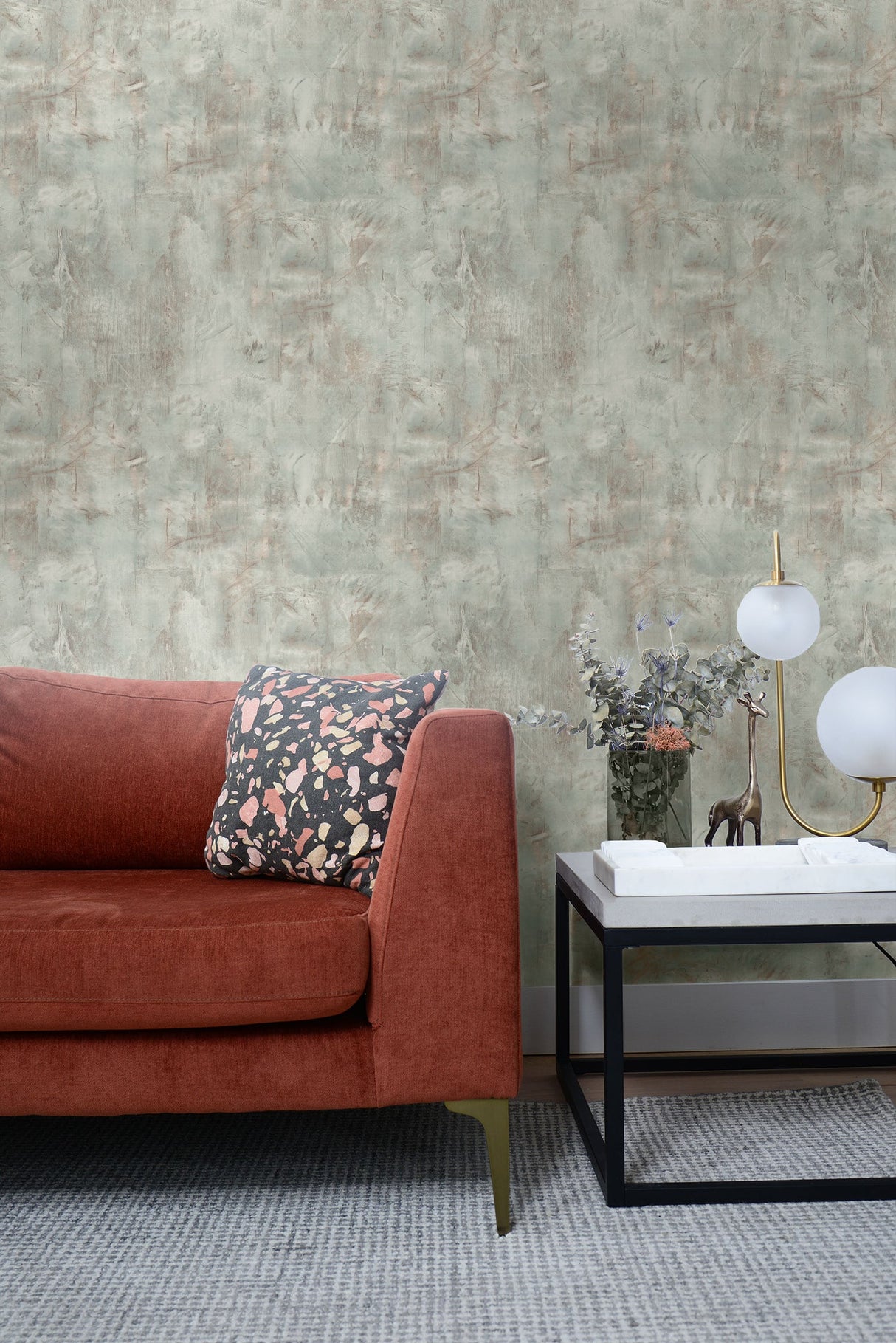Rustic Stucco Faux Mauve and Icicle by Living with Art Faux Stucco Wallpaper – Seabrook Designs LW51701