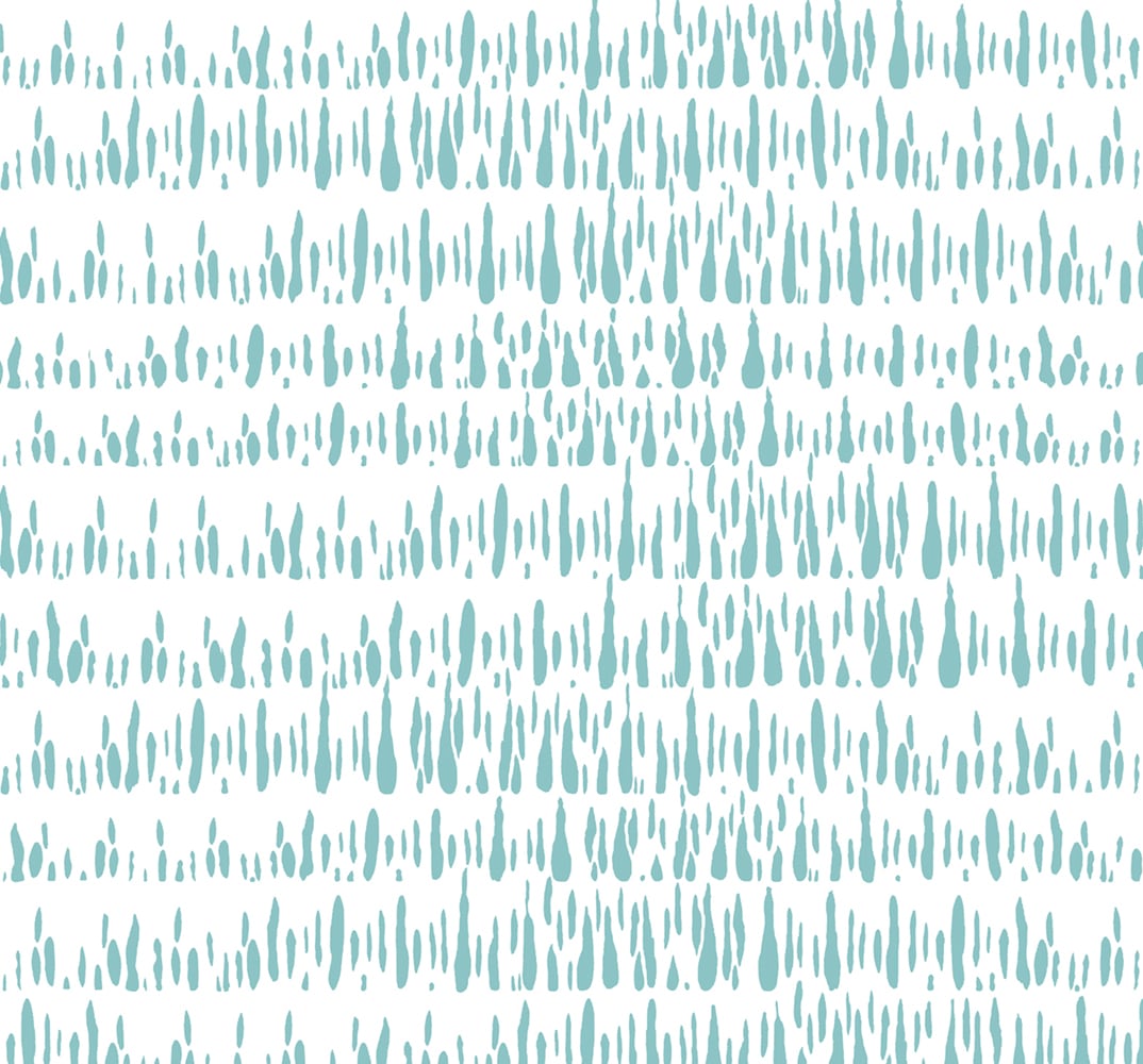 Teal and white abstract brush mark wallpaper pattern