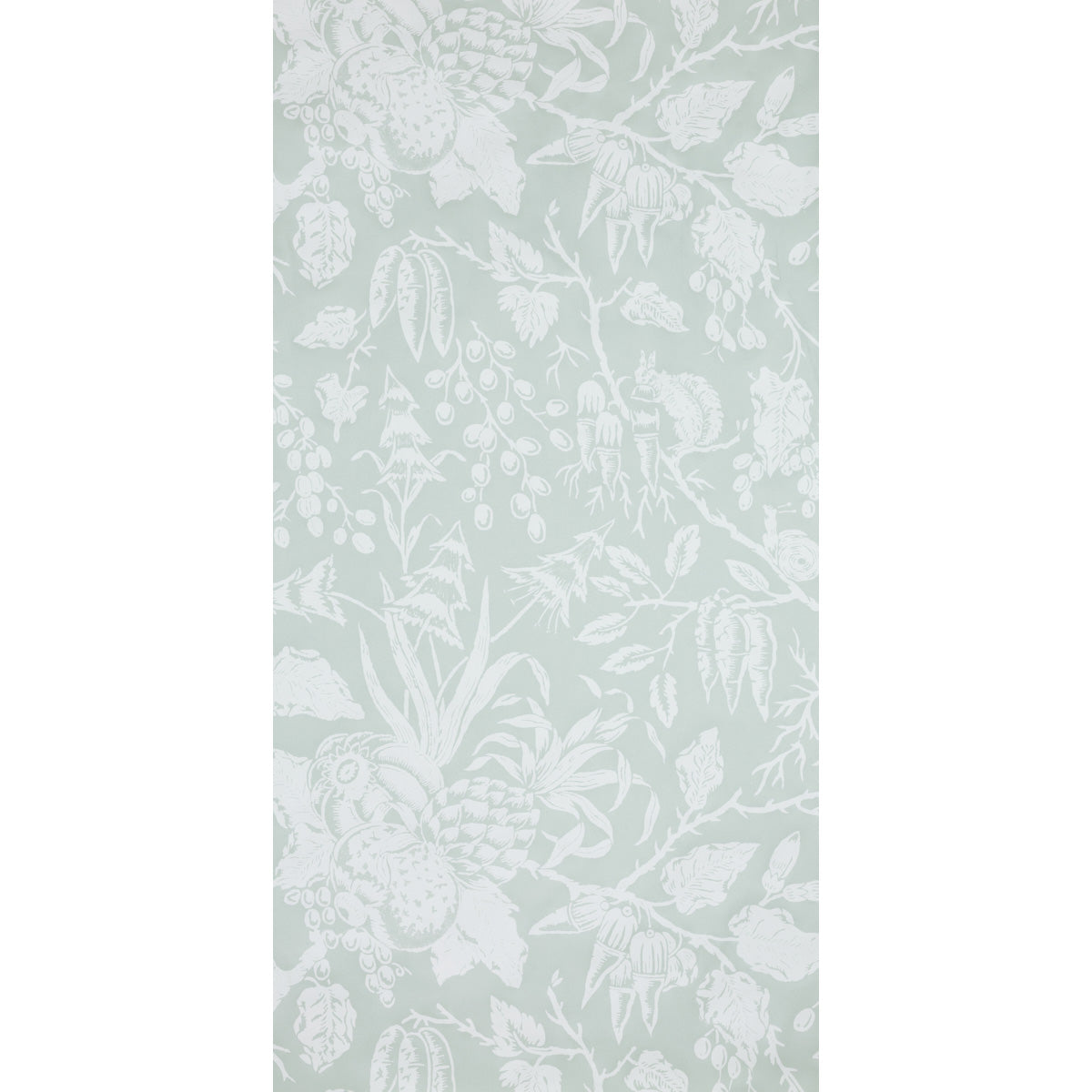PUCK wallpaper in Mist by Raoul Textiles for Schumacher, hand-printed botanical pattern on Japanese pulp paper