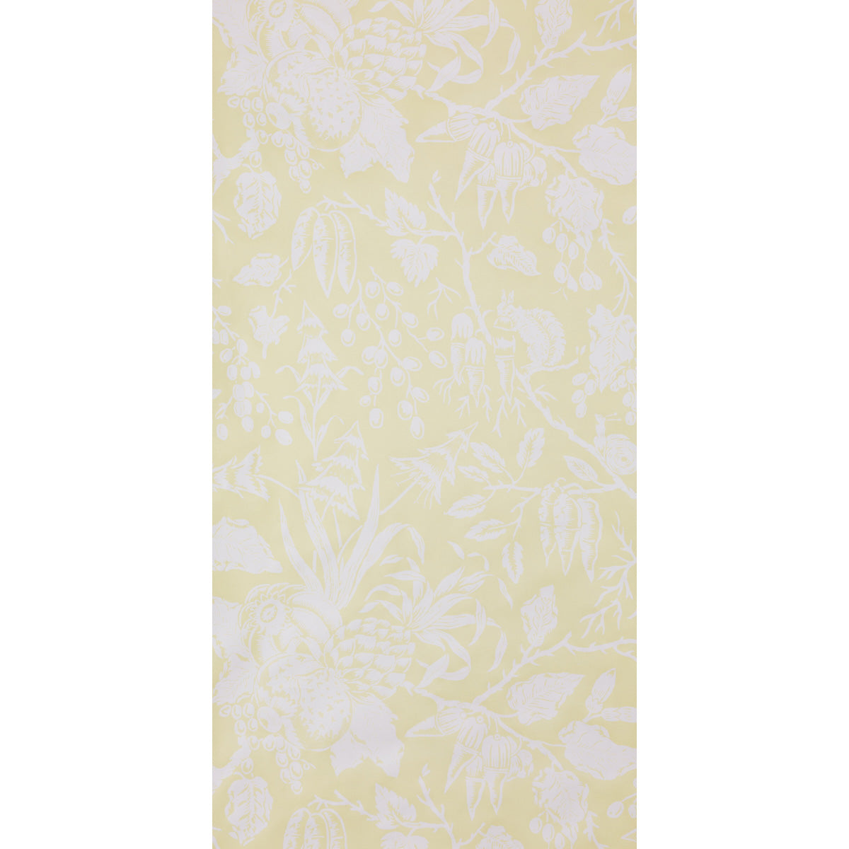 PUCK wallpaper in Limon by Raoul Textiles for Schumacher, hand-printed botanical pattern on Japanese pulp paper.