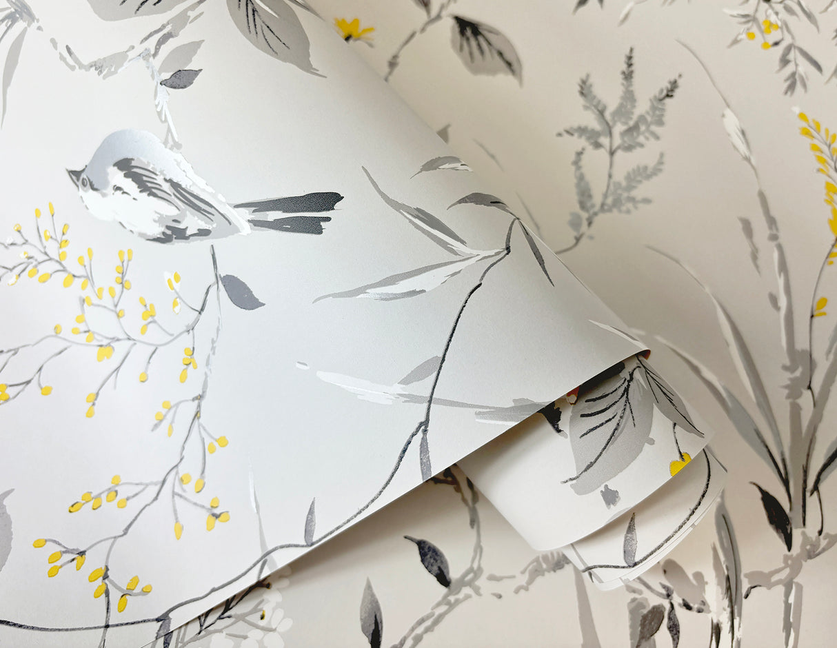 Mariko Grey by Fine Decor Botanical Wallpaper – Brewster Home Fashions M1551