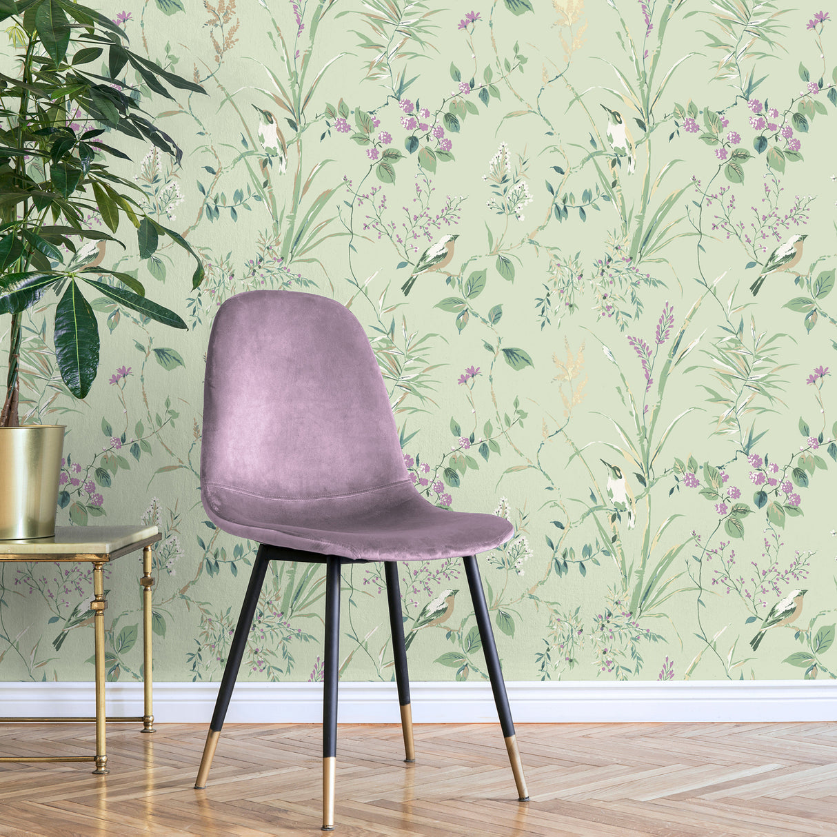 Mariko Sage by Fine Decor Botanical Wallpaper – Brewster Home Fashions M1552