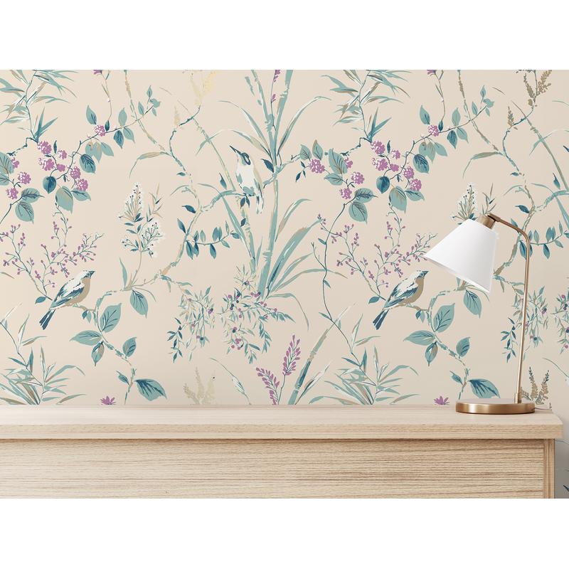 Mariko Teal by Fine Decor Botanical Wallpaper – Brewster Home Fashions M1554