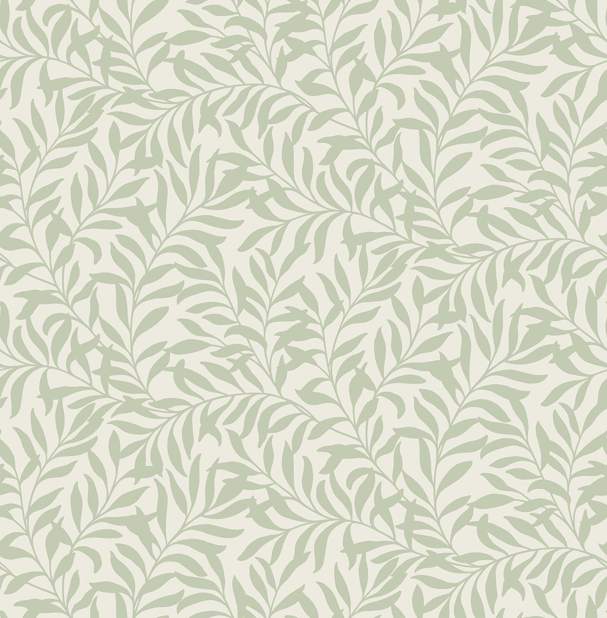 Salix Sage Leaf Wallpaper with Botanical Leaf Pattern - Brewster M1667