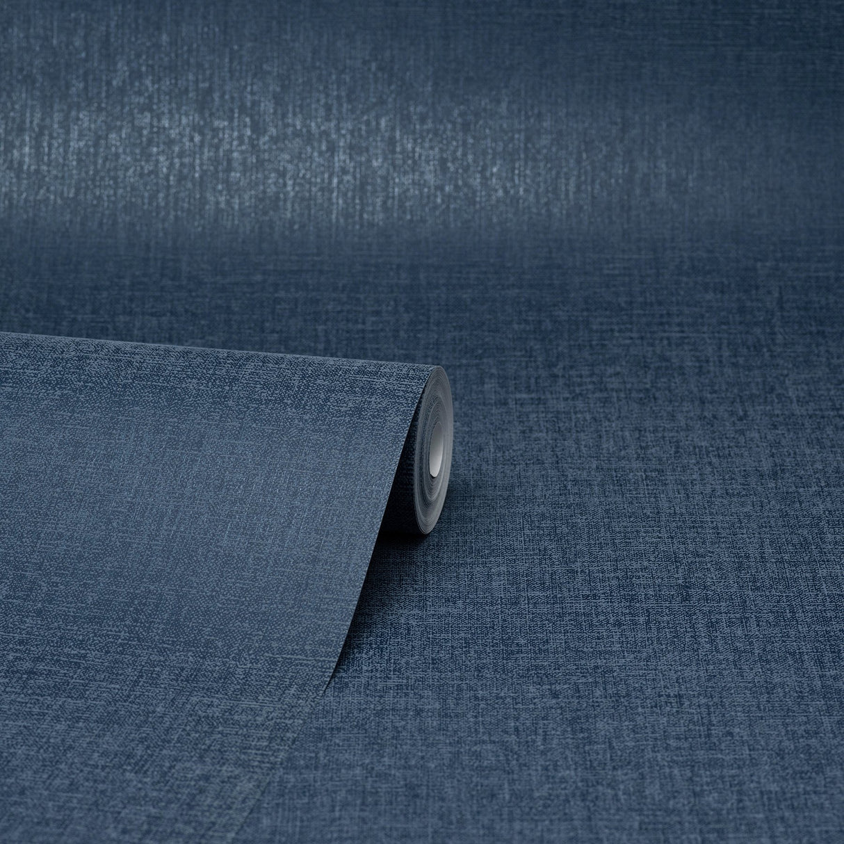 Glen Dark Blue Linen Wallpaper
