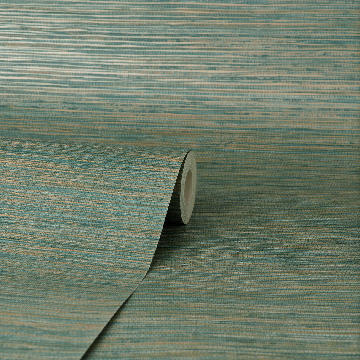 Fusion Teal Faux Grasscloth Modern Wallpaper - Fine Decor M1768