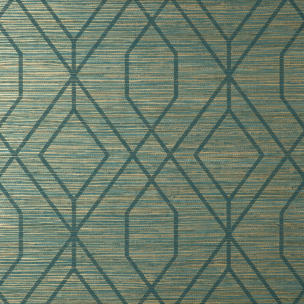 Fusion Teal Trellis Wallpaper with Modern Geometric Pattern - Fine Decor M1773