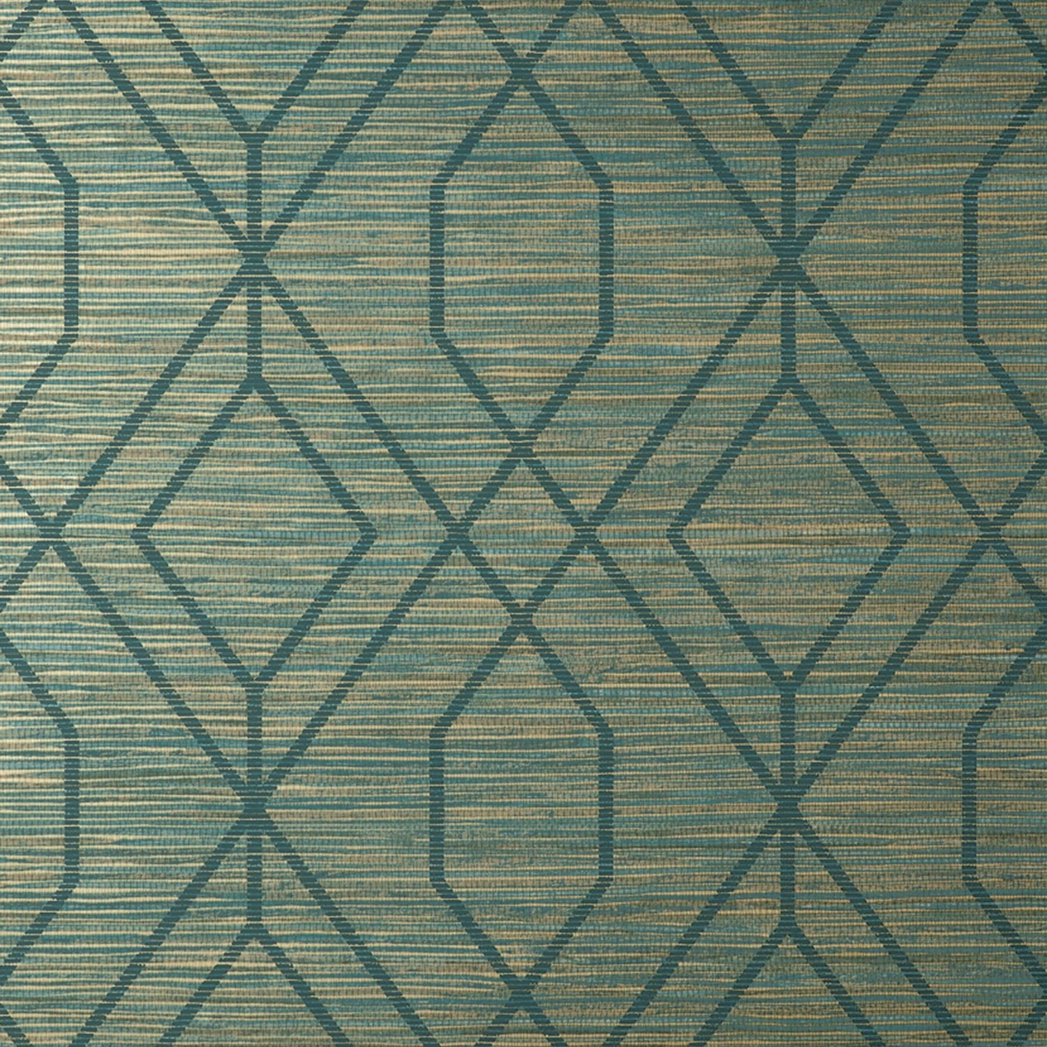 Fusion Teal Trellis Wallpaper with Modern Geometric Pattern - Fine Decor M1773