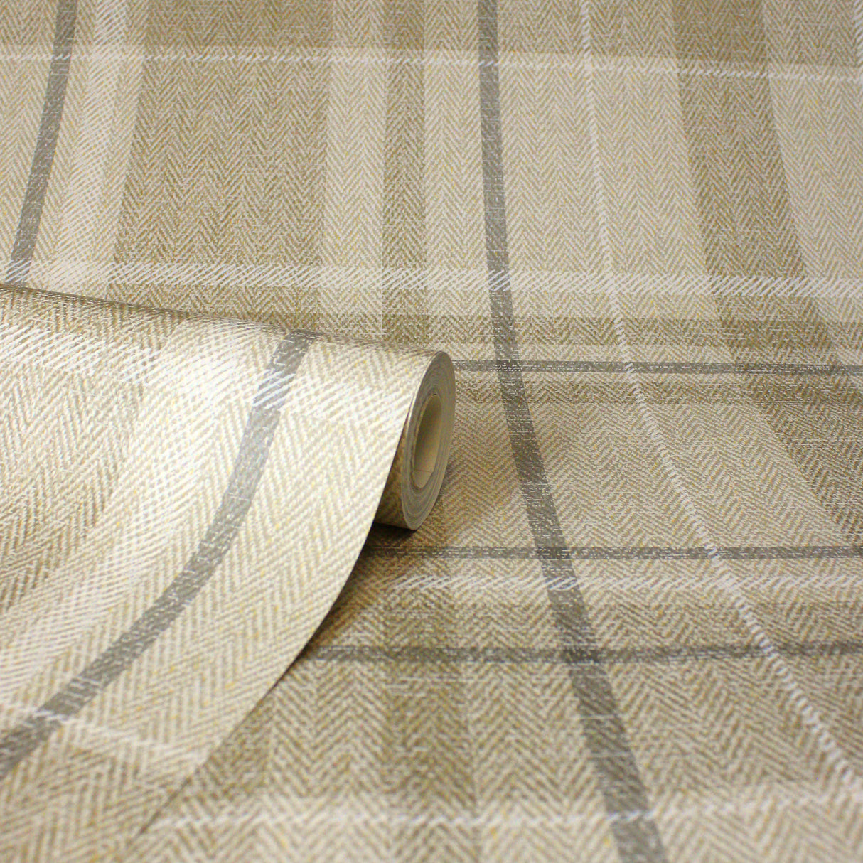 Harris Light Brown by Fine Decor Plaid Chevron Wallpaper – Brewster Home Fashions M1868