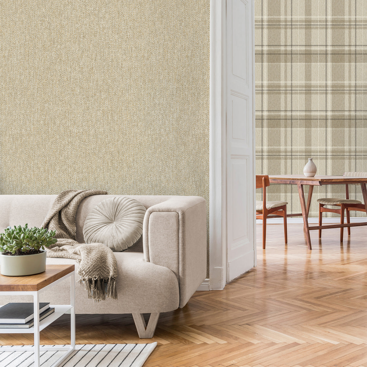 Theo Light Brown by Fine Decor Chevron Wallpaper – Brewster Home Fashions M1870