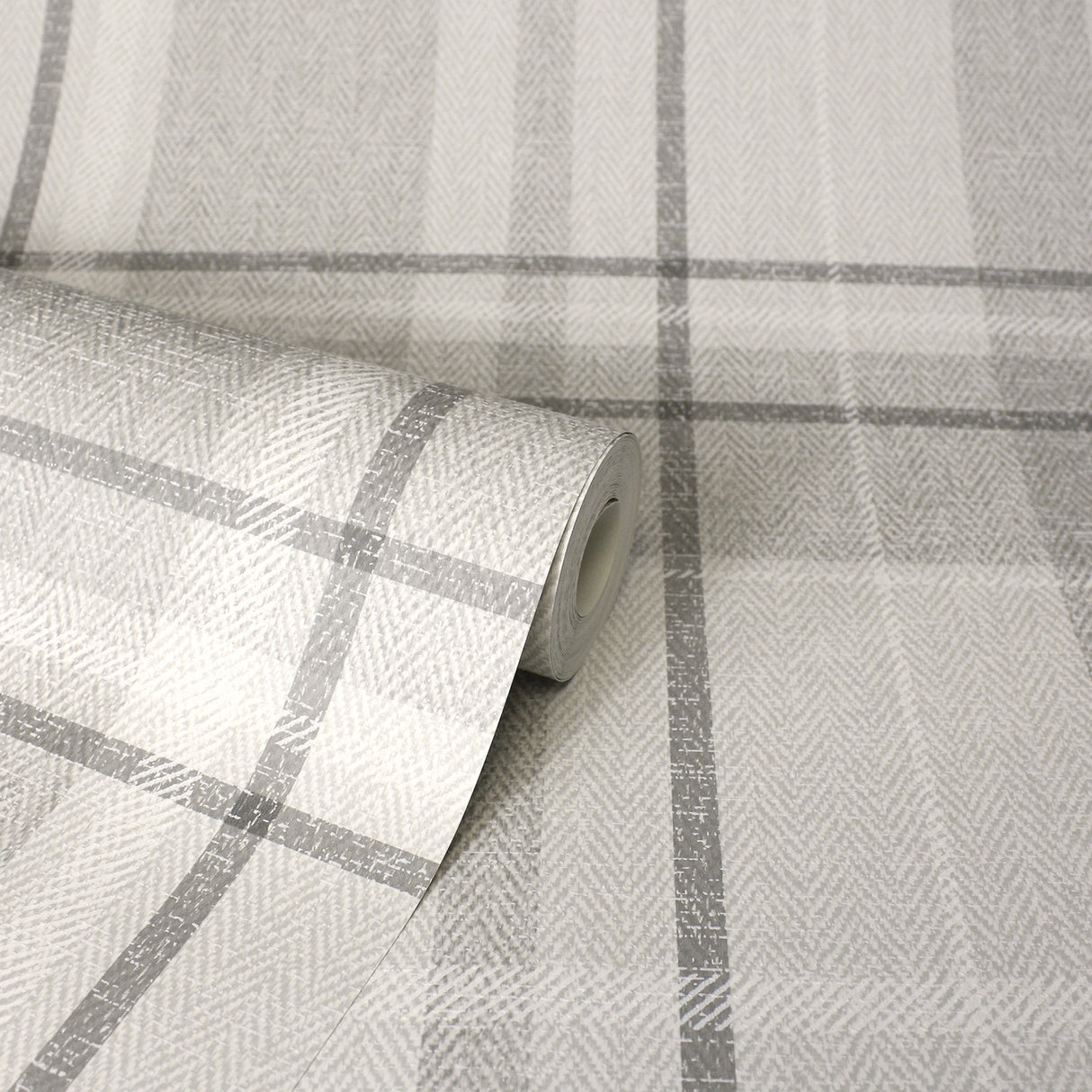 Harris Grey by Fine Decor Plaid Chevron Wallpaper- Brewster Home Fashions M1871