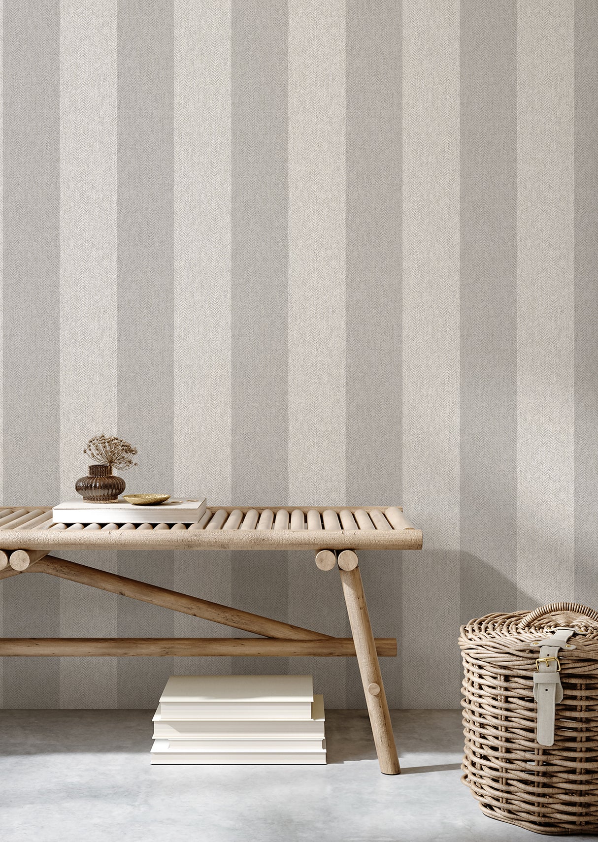 Finn Grey by Fine Decor Chevron Stripe Wallpaper – Brewster Home Fashions M1872