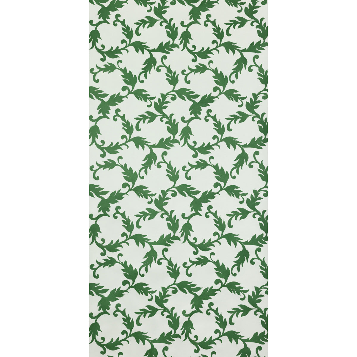 Cyril Verde by Raoul Textiles green botanical wallpaper pattern on white background