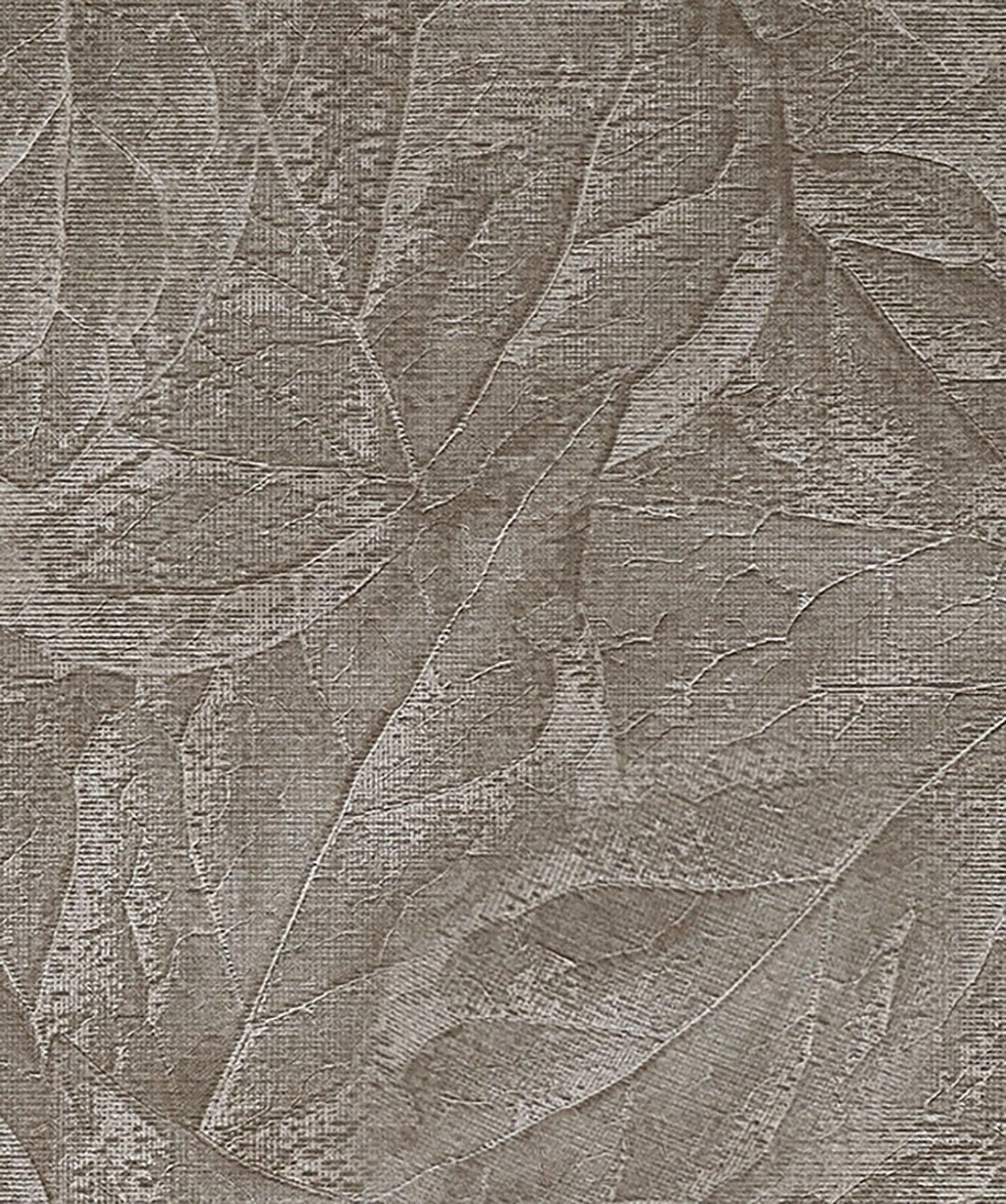 Aspen Stone Leaf Textured Heavy Weight Vinyl Wallpaper with Modern Botanical Leaves Pattern - Fine Decor M95661