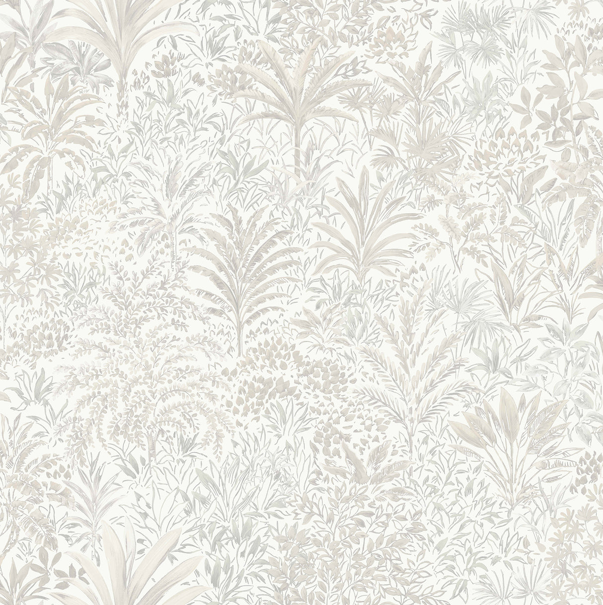 Fine Decor Meilani White & Silver Palm Landscape Wallpaper (M95677)