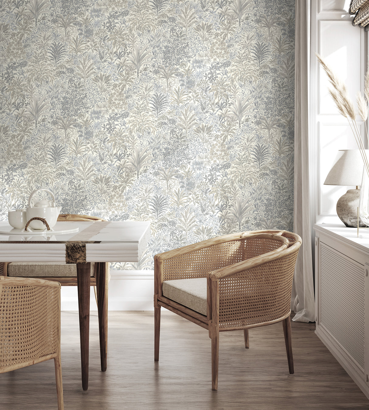 Meilani Natural & Grey by Fine Decor Palm Landscape Wallpaper – Brewster Home Fashions M95678