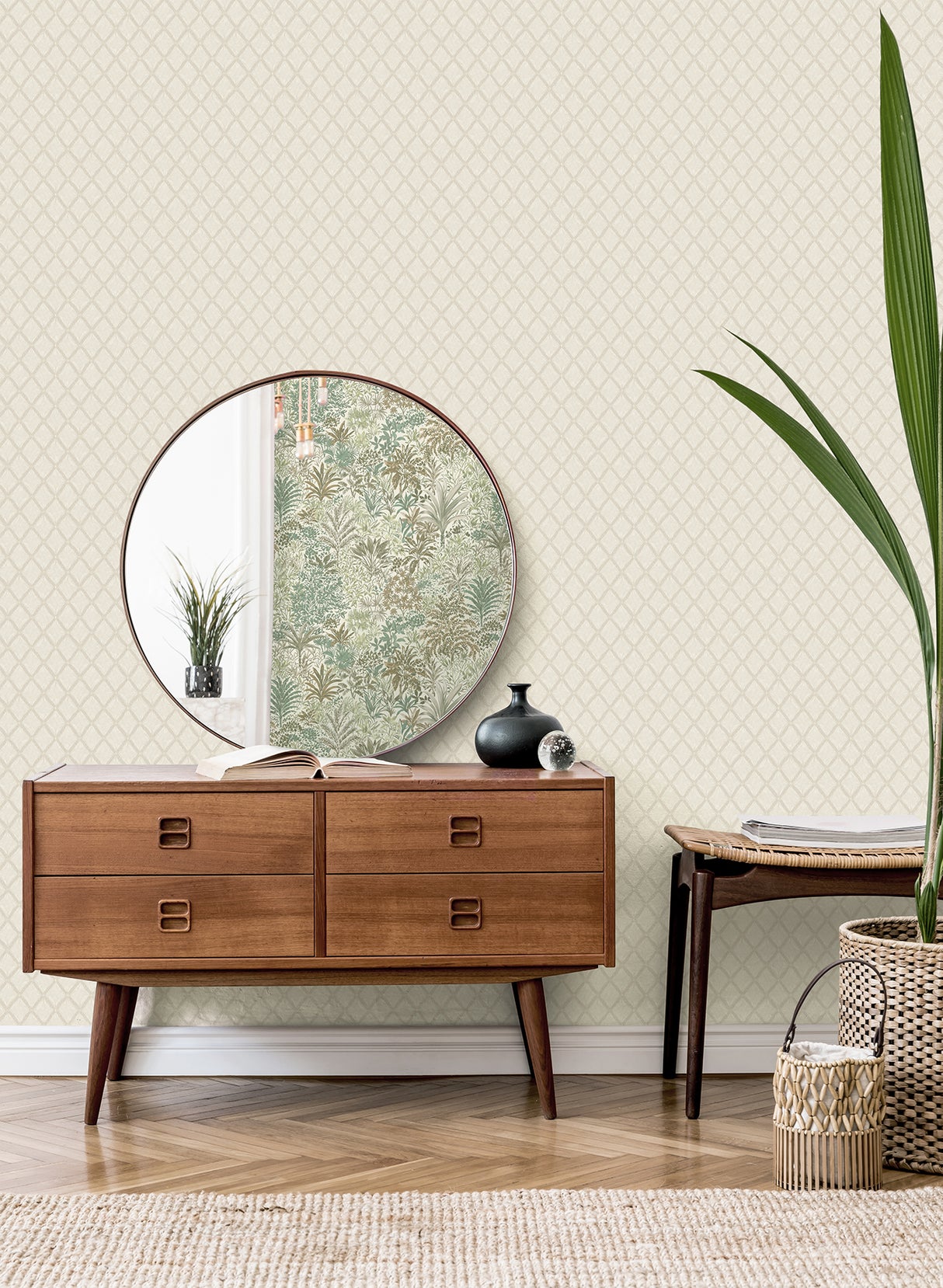 Santina Eggshell by Fine Decor Trellis Wallpaper – Brewster Home Fashions M95679