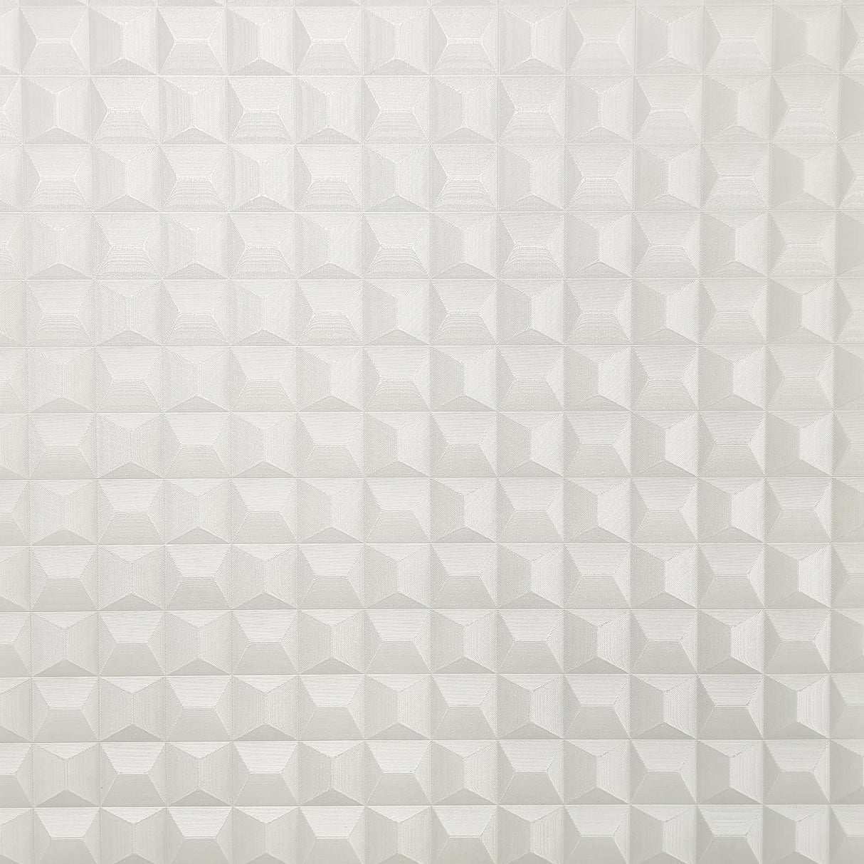 Fine Decor Romero White 3D Geometric Wallpaper roll and room scene