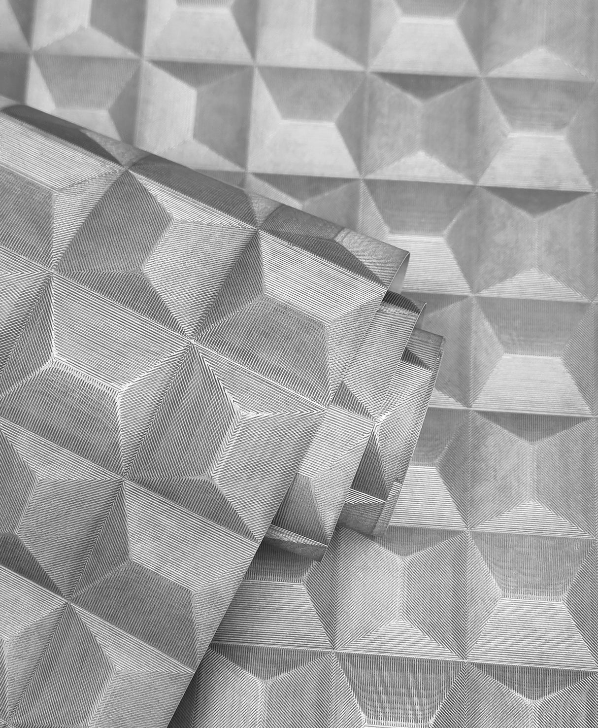 Romero Grey by Fine Decor 3D Geometric Wallpaper – Brewster Home Fashions M95684