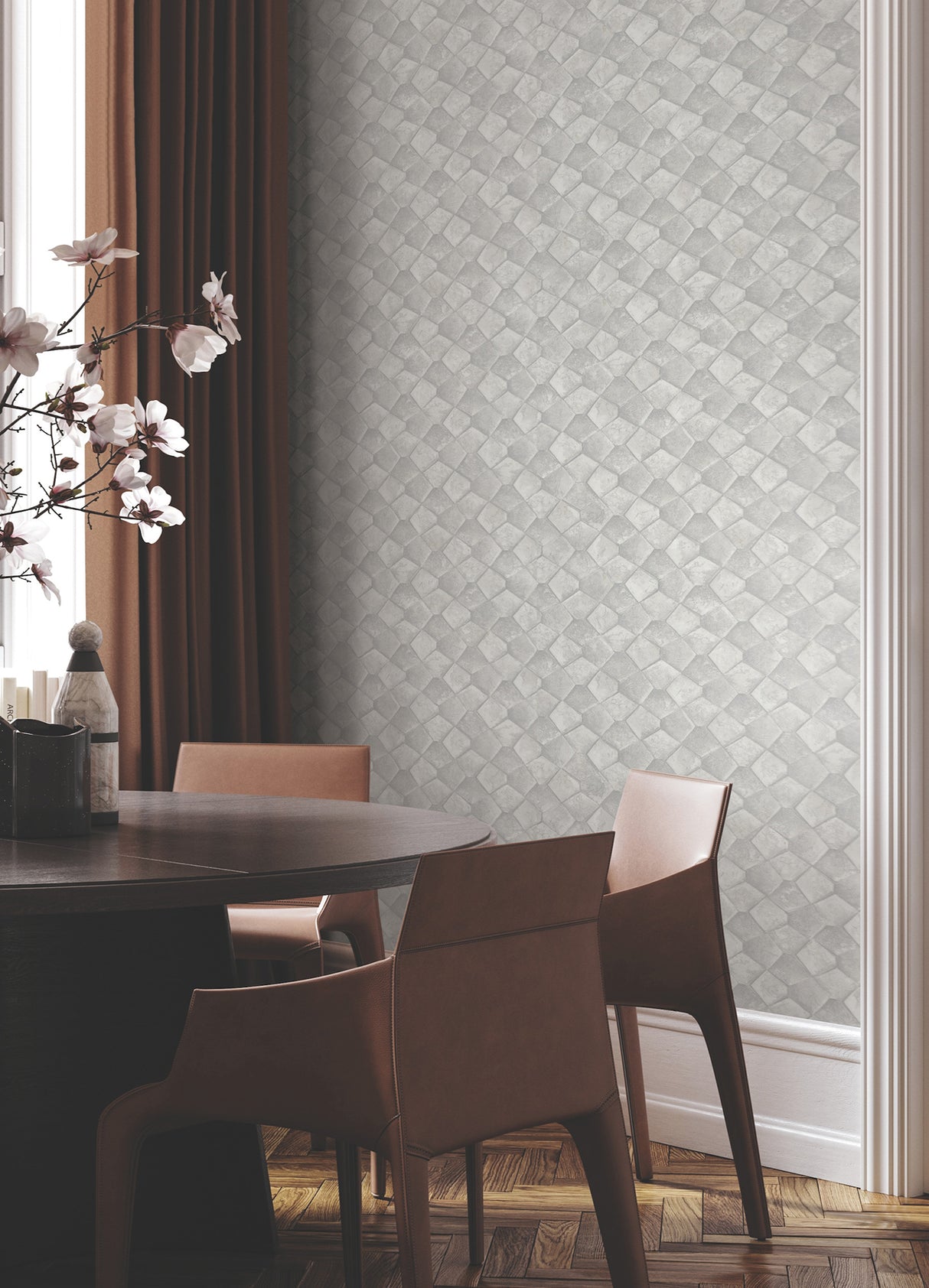 Waterford Grey by Antonina Vella Tiled Wallpaper – York Designer Series MA34907