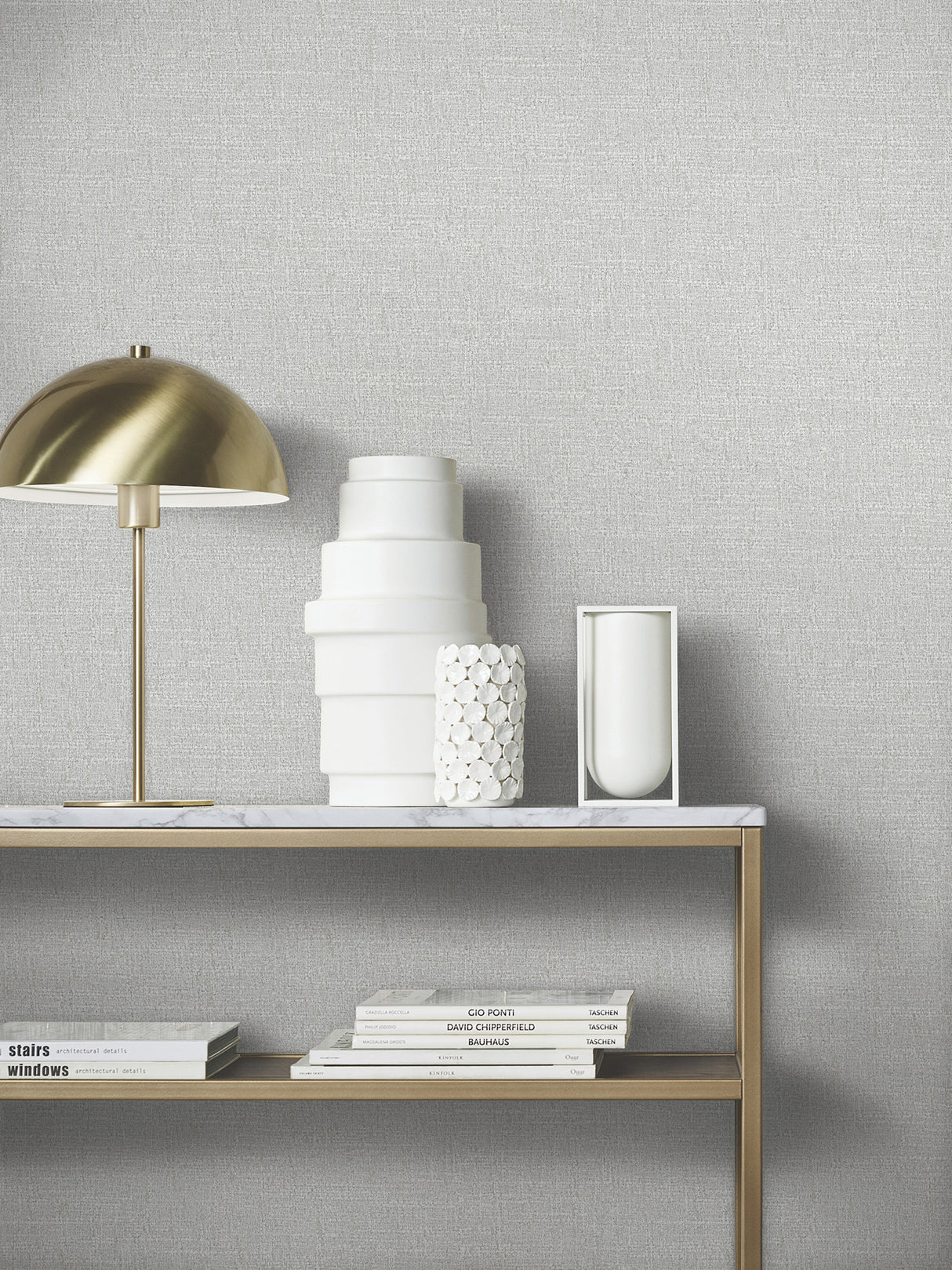 Highland Tweed Grey by Antonina Vella Faux Fabric Wallpaper- York Designer Series MA34911